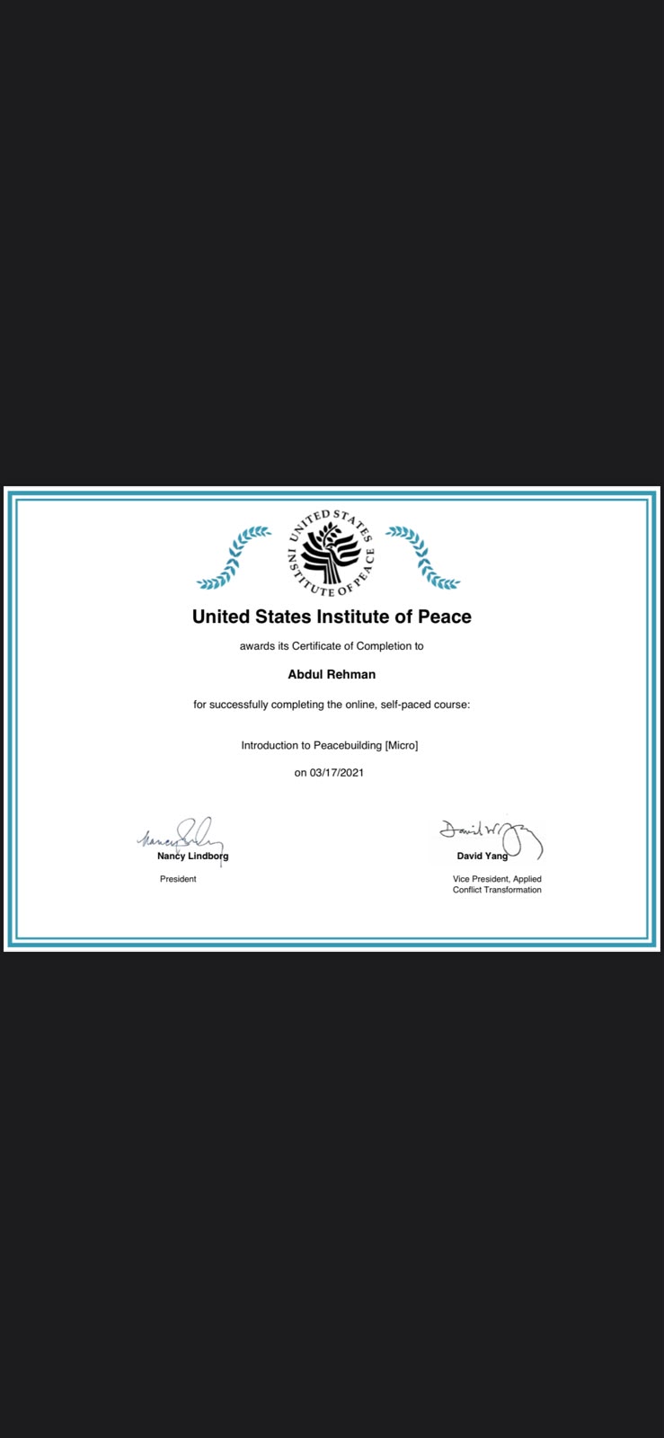 Introduction to Peacebuilding USIP
